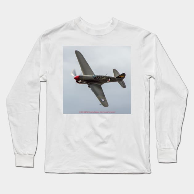 P-40 Warhawk Low Pass Long Sleeve T-Shirt by acefox1